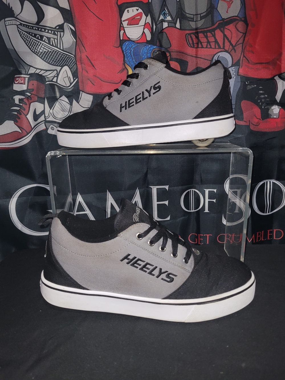 Heelys Men's Black & Gray Low-Top Skate Shoes with Removable Wheel